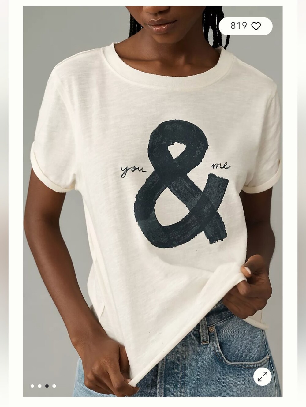 You & Me Graphic Tee - Cream/Black